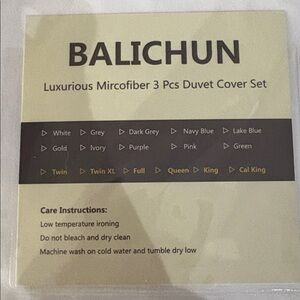 Balichun Luxurious Microfiber Duvet Cover Set